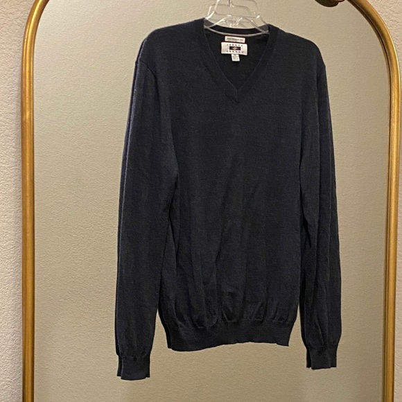 Joseph Abboud Men's Classic Black V-Neck 100% Merino Wool Sweater Size XL - Picture 7 of 9